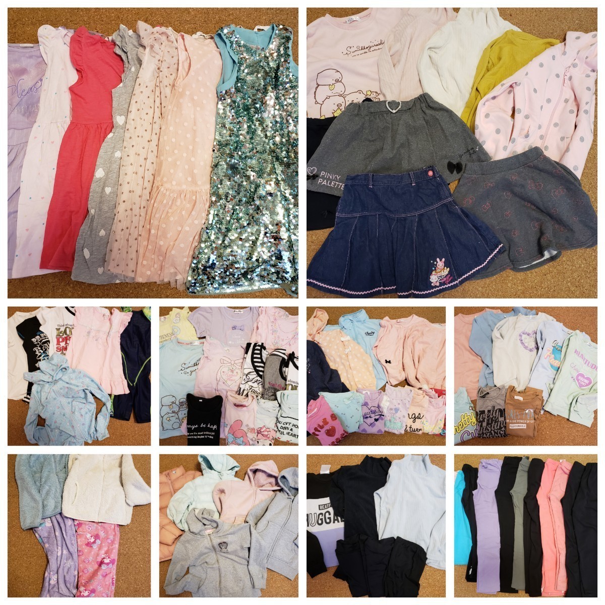 通常送料無料 子供服女の子まとめ売り130.140.150.160 31点 Tシャツ