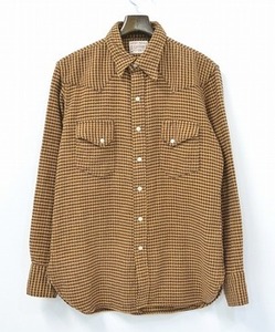 BONCOURA ボンクラ FLANNEL WESTERN SHIRTS フランネルウエスタンシャツ 38 千鳥格子 ハウンドトゥース チェック ヴィンテージ生地