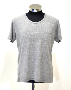 CURLY（カーリー）U-NECK POCKET TEE Uネック ポケットT シャツ S/S 半袖 霜降り グレー 3 無地 定番 カットソー