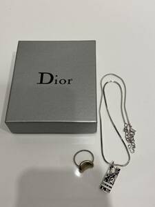 クリスチャンディオール Christian Dior トロッタープレートネックレス&ティファニー Tiffanyビーンリングセット