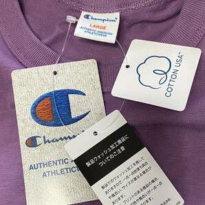 メンズ・新品4290円【Champion★チャンピオン】Ｔシャツ・バックプリントデカ文字・生地厚め・・パープル・Lサイズの画像9