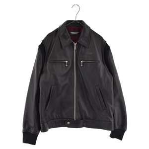 UNDERCOVER アンダーカバー 22AW ラムレザーシングルライダースジャケット レザースイングトップ ブラック UC2B4211