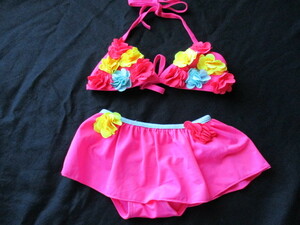 SSO**333* translation equipped *3D! pretty . flower . just . bikini * child * swimsuit * One-piece * size 80* pink series * baby 