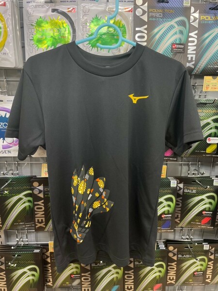 【MIZUNO　72JA2Z2194　XS】MIZUNO(ミズノ）Tシャツ　Zオレンジ　我妻善逸　バドミントン　テニス　ソフトテニス　鬼滅の刃