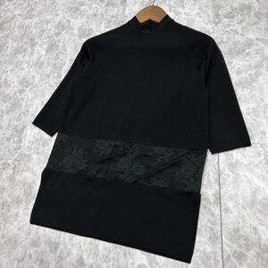 D@ 美品 '着心地抜群'『BALSEY ボールジ』五分袖 SILK × WOOL混 ニット セーター sizeF レディース 婦人服 トップス 人気モデル BLACK系