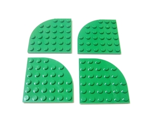 凸レゴ凸　%6003　6x6扇型プレート（緑）　4個