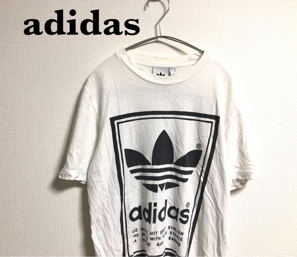 古着 adidas アディダス　半袖　プリント　Tシャツ　カットソー　ロゴ