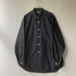 【後染め】AD2000 COMME des GARCONS HOMME 切替し シャツ / コットン ブラック 刺繍 ビンテージ 90s T3-06028-1638 sale