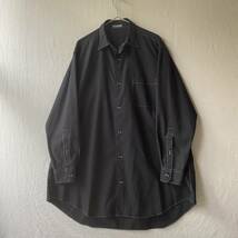 【後染め】90s Y's for men オーバーサイズ シャツ / コットン ブラック チンスト ビッグ ビンテージ Yohji Yamamoto T3-05020-1683 sale_画像1