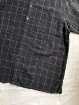 【リネン×レーヨン】90s USA vintage ボックス シャツ / XL ブラック チェック ガイド オーバーサイズ 半袖 ビンテージ T3-08044-9376_画像7