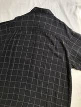 【リネン×レーヨン】90s USA vintage ボックス シャツ / XL ブラック チェック ガイド オーバーサイズ 半袖 ビンテージ T3-08044-9376_画像8