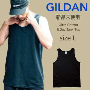  new goods unused giru Dan Ultra cotton 6oz plain tank top black L GILDAN 2200