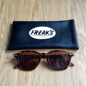 未使用 FREAK'S STORE Wellington Sunglasses フリークスストア ウェリントン サングラス ソフトケース付属 鼈甲タイプ クラシックフレーム