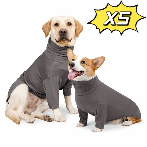 犬服 ドッグウェア 伸縮性 ペット服 ストレッチ グレー XS