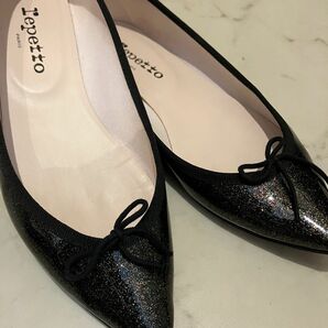 repetto レペット38 ブラック　ラメ　パンプス