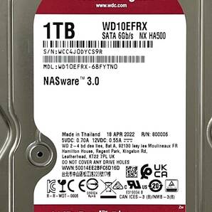 【送料無料】 ★ 1TB ★ WD Red / WD10EFRX 【使用時間： 42 ｈ】 2022年製 新品同様 3.5インチ内蔵HDD SATA Western Digital REDの画像3