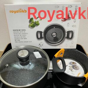 Royalvkb ロイヤルVKB 両手鍋20cm蓋つき &片手鍋　16cm IH調理器、ガスコンロ、ハロゲンヒーター他。