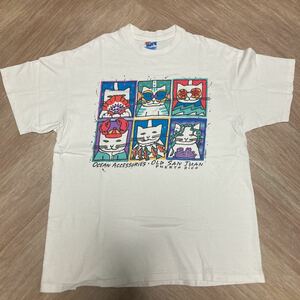 90s Hanes 猫柄 Tシャツ ヴィンテージ 猫プリント　L