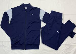  Puma Lady s tricot Bomber jacket & pants US size XS Japan size S corresponding navy navy blue jersey top and bottom set setup 