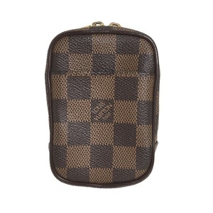 ルイヴィトン ポーチ エテュイ・オカピPM ダミエ ポーチ LOUIS VUITTON ブラウン ユニセックス 中古