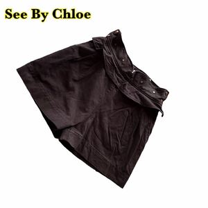 See By Chloe See by Chloe short pants black lady's 34 size [AY1268]