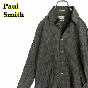 Paul Smith ポールスミス　長袖シャツ　チェックシャツ　ブルー系　メンズ　Mサイズ　【AY1281】