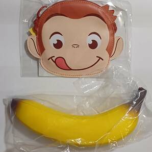 おさるのジョージ　コインパース　財布　約13.5cm＋バナナ　スクイーズ　フィギュア　未開封　送料無料追跡有　コインケース　マスコット