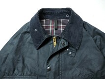 '83 Barbour bedale　c40 ターコイズ　ネイビー　80s バブアー　ビデイル　 2クラウン　2クレスト　YKK棒ジップ 　4ポケット_画像2