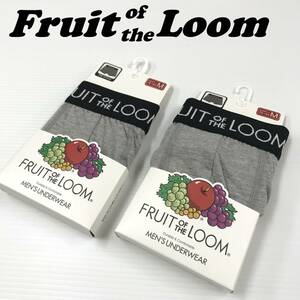 未使用品 /M/ Fruit of the Loom 2枚セット グレー メンズ アンダーウェア ボクサーブリーフ ショーツ フルーツオブザルーム 下着 ロゴ 灰