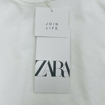 未使用品 /M/ ZARA ホワイト フリルオーガンザTシャツ レディース タグ カジュアル トップス フェミニン 大人可愛い透け感白 デイリー ザラ_画像5