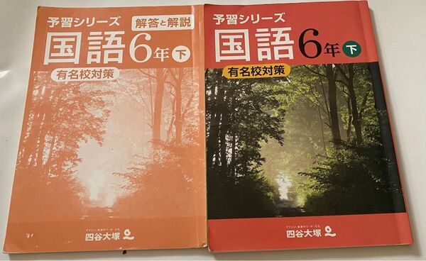 四谷大塚　国語予習シリーズ　有名校対策 6年生　下　2冊