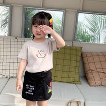 子供シャツ　女の子ｔシャツ　カジュアル系 キッズ服　夏　ブラウス　トップス　男の子　子供服　薄いピンク　110サイズ_画像1