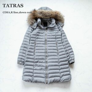 【TATRAS】タトラス　ダウンコート　CIMA　最高級Rライン　シルク混　グレー　Mサイズ