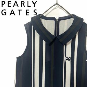 【送料無料】Pearly Gates パーリーゲイツ　襟付き　ノースリーブ　カットソー　M 1 シャツ　レディース　ダンボールニット　ボンディング