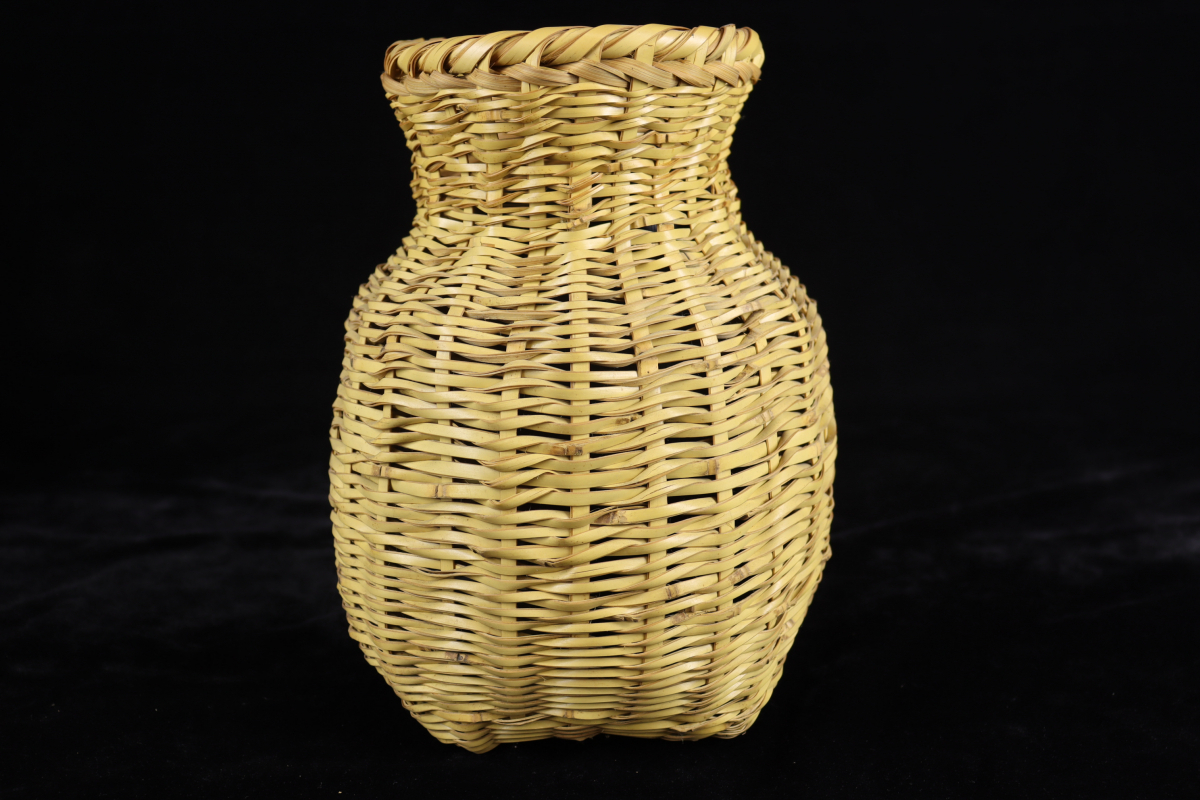 中田錦鳳作花篭竹編共箱銘有り茶道具花器アンティークコレクション工芸