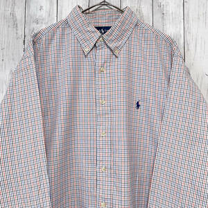 ラルフローレン Ralph Lauren CLASSIC FIT チェックシャツ 長袖シャツ メンズ ワンポイント コットン100% サイズ17 XLサイズ 3‐591