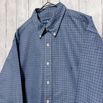 ラルフローレン Ralph Lauren CLASSIC FIT チェックシャツ 長袖シャツ メンズ ワンポイント コットン100% サイズ18 XXLサイズ 3‐603_画像3