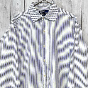 ラルフローレン Ralph Lauren 長袖シャツ ストライプシャツ カフスシャツ メンズ コットン100% サイズ16 1/2（L～XLサイズ相当） 3-623