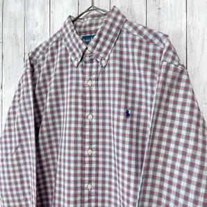 ラルフローレン Ralph Lauren CLASSIC FIT チェックシャツ 長袖シャツ メンズ ワンポイント コットン100% Lサイズ 3‐644の画像3