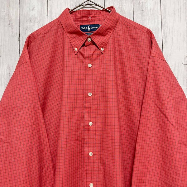 ラルフローレン Ralph Lauren GREGGOR チェックシャツ 長袖シャツ メンズ コットン100% XXLサイズ 3‐667