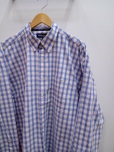 ★F094 US古着 Wrangler GEORGE STORAIT ラングラー 長袖シャツ サイズ2XLT チェック 白青系 