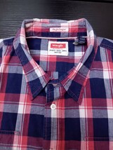 ★F096 US古着 Wrangler ラングラー 長袖シャツ チェックシャツ サイズ3XL チェック柄(青赤白) _画像6