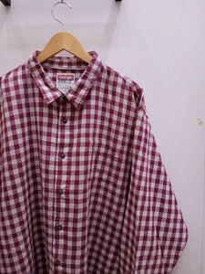 ★G004 Wrangler ラングラー 長袖シャツ チェックシャツ サイズ3XL 赤白チェック 