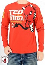 巨大テッドマンロングTシャツ◆TEDMAN/テッドマン レッドLサイズ（サイズ42）TDLS-360 エフ商会 efu アメカジ 長袖_画像1