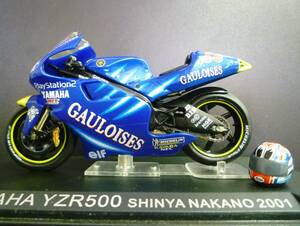 ゴロワーズ タバコ ロゴ 1/24 ヤマハ YZR500 中野真一 ヘルメット付 YAMAHA YZR 500 #56 TEAM GAULOISES Moto GP　☆一味違う ixo製品