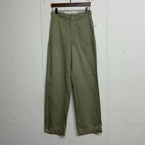 60s米軍実物TROUSERS MENS COTTON TYPE 1 CLASS 1チノパンツカーキ29×3360年代