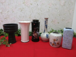 14M6480　オシャレ ungaro/SHIBATA 　花瓶　花器　６個セット　生花
