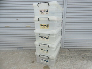 大阪20WA1651　SHINWA　伸和 シンワ TAG BOX C-74S ケース 収納ケース 収納ボックス 5個セット　蓋付き 引取可能