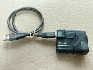 現状　Corega コレガ LANアダプター FEther USB-TX USBポート用 100M/10M　Windows98～Meまで対応