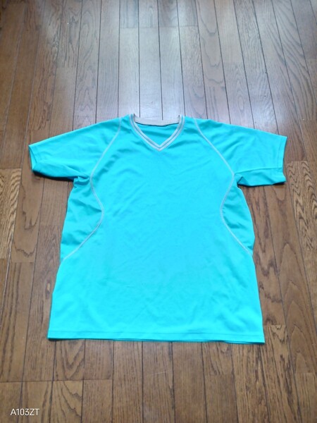 827【中古品】UNIQLO ユニクロ 速乾性DRYワッフルタイプTシャツ スカイブルー メンズ サイズ XL